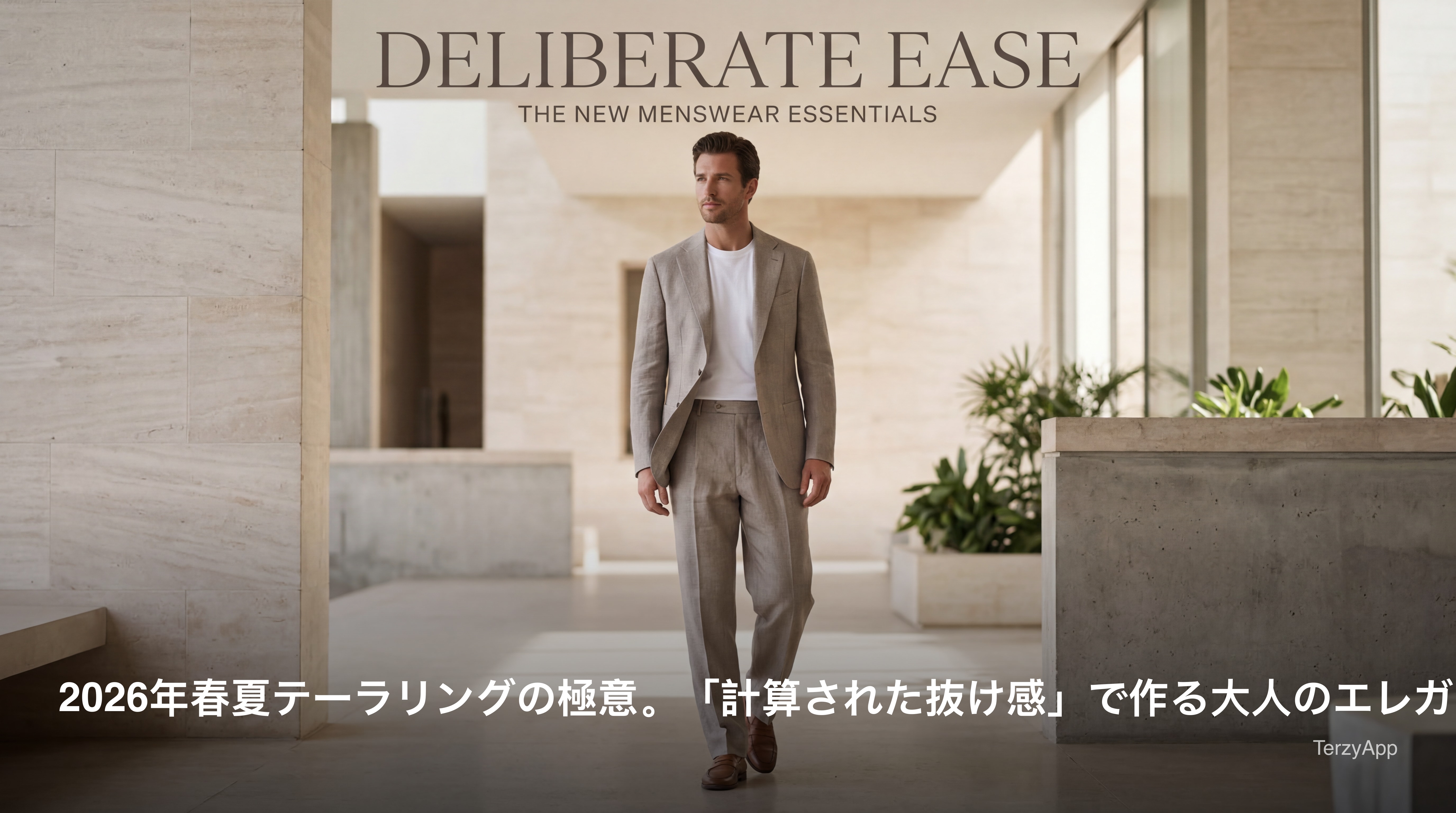 2026年春夏テーラリングの極意。「計算された抜け感」で作る大人のエレガンス